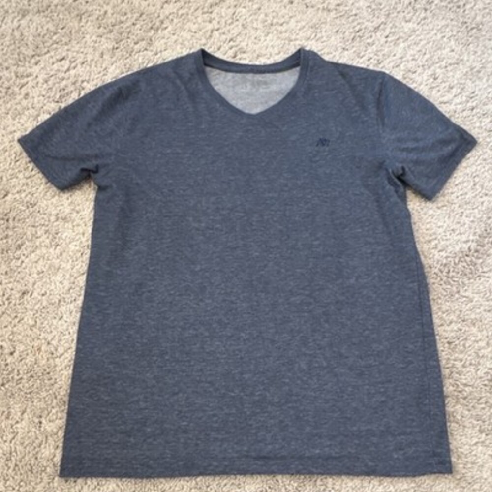 Abercrombie & Fitch Blue Logo V-Neck Short Sleeve Solid T-Shirt Men's Size M